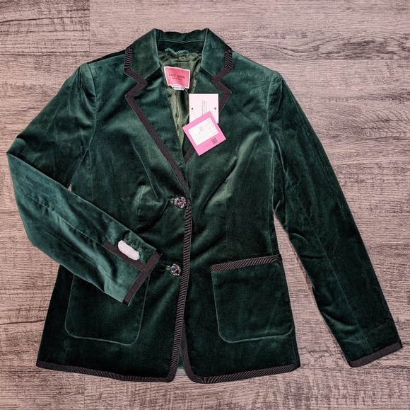 Kate Spade Green Velvet Blazer
